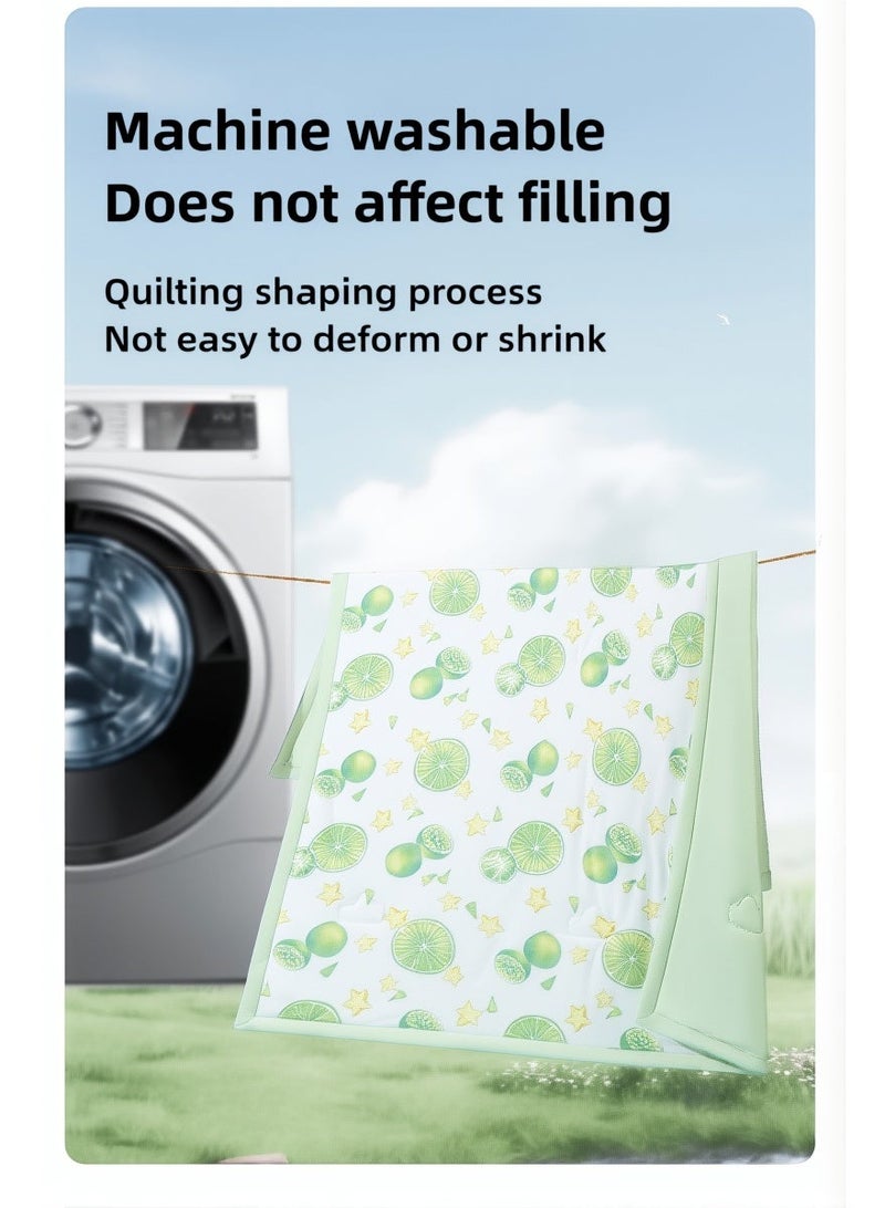 جي بي بطانية تبريد صيفية من جي بي - لحاف من مزيج الحرير البارد لمن يعانون من الحرارة أثناء النوم، برائحة الفواكه، خفيف الوزن وقابل للغسل في الغسالة، ناعم ومسامي ولطيف على البشرة، 132 × 104 سم (51.2 × 39.4 بوصة) أخضر - Image 5